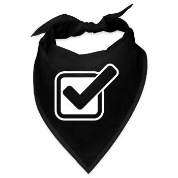 Häkchen Symbol Ankreuzen - Bandana - Schwarz - Vorne