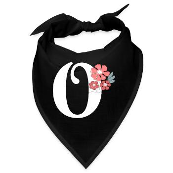 Letter o minimalistische Blumen - Bandana - Schwarz - Vorne