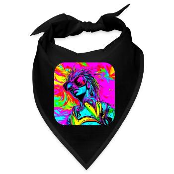 Neon Funky Pop Star Glow Party - Bandana - Schwarz - Vorne