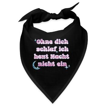 Ohne Dich - Y2K Textdesign - Bandana - Schwarz - Vorne