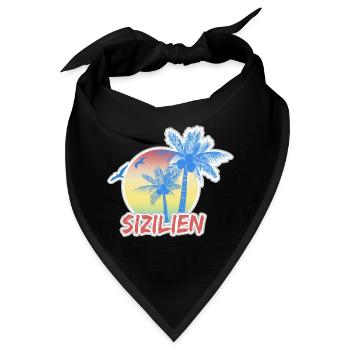 Sizilien als Urlaub - Bandana - Schwarz - Vorne