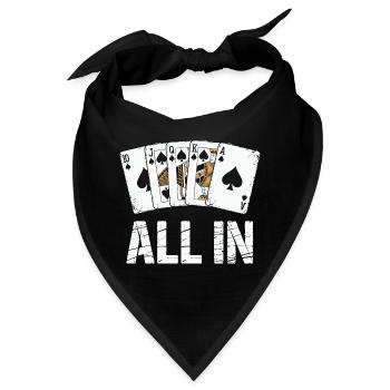 Poker Royal Flush - ALL IN Design - Bandana - Schwarz - Vorne