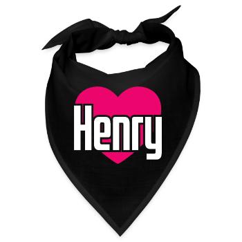I Love Henry Pinkes Herz Ich liebe Henry - Bandana - Schwarz - Vorne