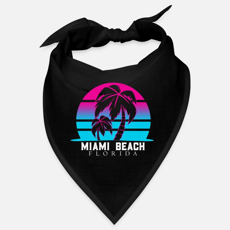 Palmiers de Miami Beach Coucher de soleil rétro Bandana