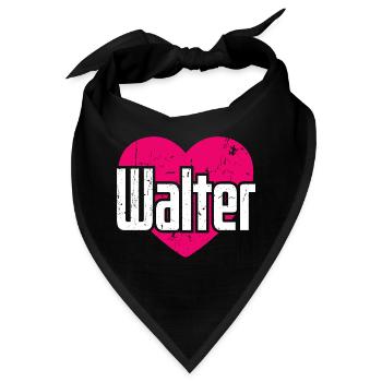 I Love Walter Pinkes Herz Ich liebe Walter - Bandana - Schwarz - Vorne