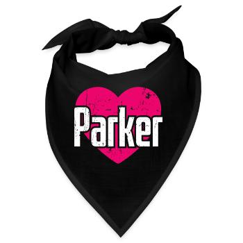 I Love Parker Pinkes Herz Ich liebe Parker - Bandana - Schwarz - Vorne