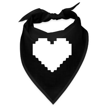 Weißes Herz weiß Pixelherz Geschenk  - Bandana - Schwarz - Vorne