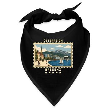 Österreich Bregenz Vintage Reisemarke - Bandana - Schwarz - Vorne