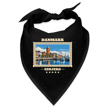 Danmark Esbjerg Vintage Reisemarke - Bandana - Schwarz - Vorne