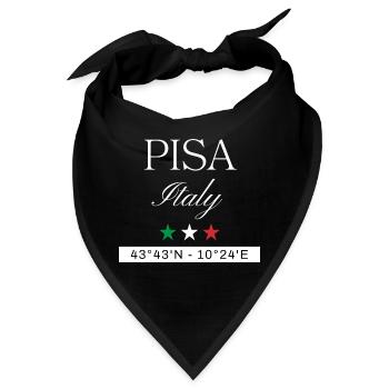 Pisa Italien Souvenir – Reise minimalistisch - Bandana - Schwarz - Vorne