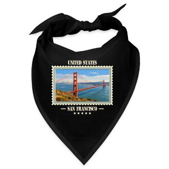 Vereinigte Staaten San Francisco Vintage Marke - Bandana - Schwarz - Vorne
