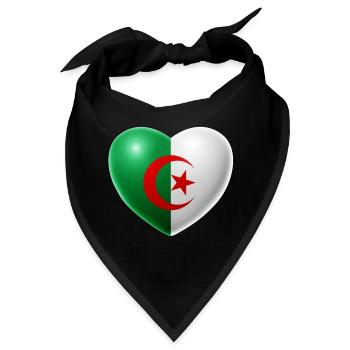 Herz (Algerien / Algeria) - Bandana - Schwarz - Vorne
