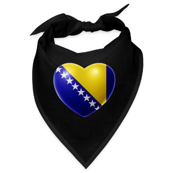 Herz (Bosnien / Bosna) - Bandana - Schwarz - Vorne