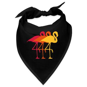 Flamingo Trio Rosa - Bandana - Schwarz - Vorne