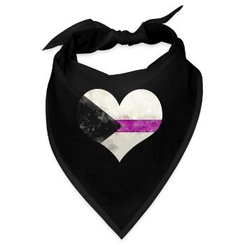 Demisexuell Herz Flagge - Bandana - Schwarz - Vorne