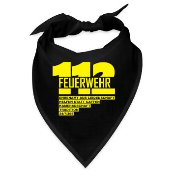 112 Feuerwehr Ehrenamt aus Leidenschaft - Bandana - Schwarz - Vorne
