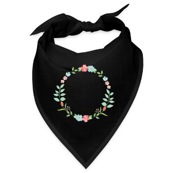 Blumenkranz-Zauber - Bandana - Schwarz - Vorne