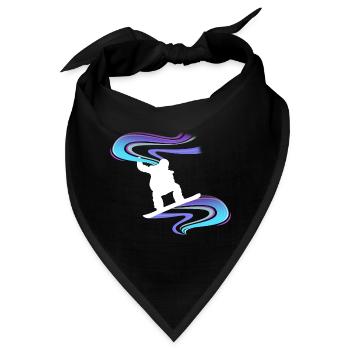 Snowboard Snowboarder Wirbel Weiß - Bandana - Schwarz - Vorne