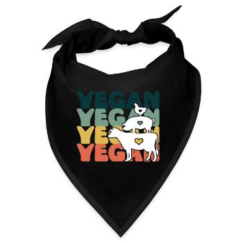 Vegan Veganer Veganerin Hippie - Bandana - Schwarz - Vorne