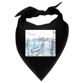Venedig Gondel Italien - Bandana - Schwarz - Vorne