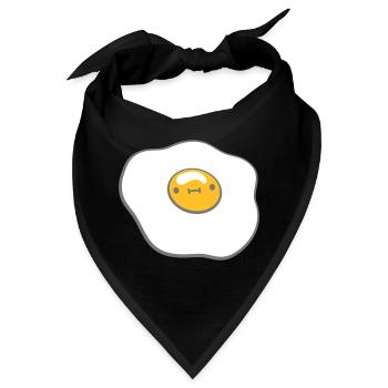 Spiegelei mit Gesicht - Bandana - Schwarz - Vorne