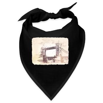 London England Tower Bridge - Bandana - Schwarz - Vorne