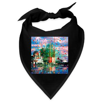 08 Hamburg Hafen Elphi Schiffe Kräne - Bandana - Schwarz - Vorne
