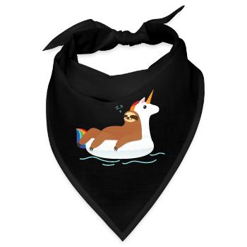 Faultier Einhorn Pool Float - Bandana - Schwarz - Vorne