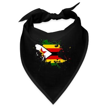 Simbabwe Flagge als Farbklecks - Bandana - Schwarz - Vorne