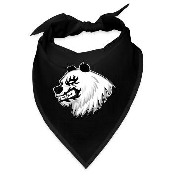 Panda Metal Shirt Head für Black Metal Fans - Bandana - Schwarz - Vorne