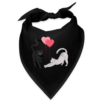 Katzen Ballons - Bandana - Schwarz - Vorne