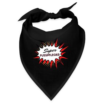 Super Fusspfleger | Lustiger Spruch Fußpflege - Bandana - Schwarz - Vorne