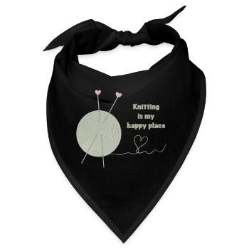 Stricken ist mein glücklicher Ort - Bandana - Schwarz - Vorne