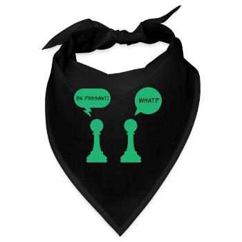En passant Schach Denksport Schachmeister Geschenk - Bandana - Schwarz - Vorne