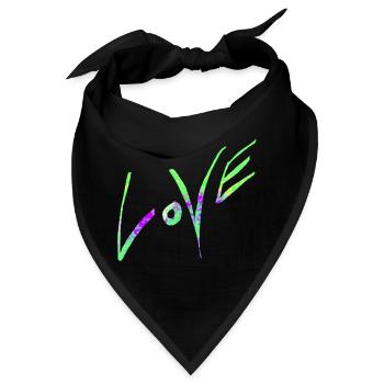 Love neon green - Bandana - Schwarz - Vorne