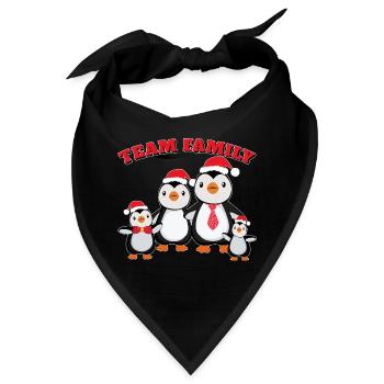 team family pinguin familie weihnachten nadelbaum - Bandana - Schwarz - Vorne