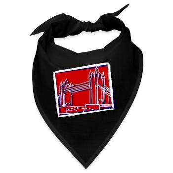 Tower Bridge Illustration - Bandana - Schwarz - Vorne