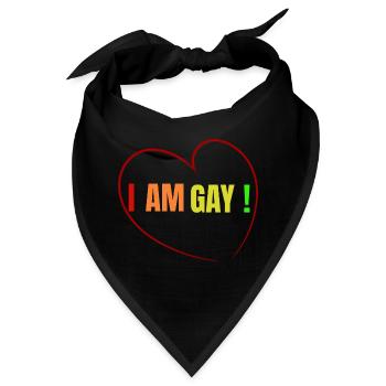 I AM GAY ! - Bandana - Schwarz - Vorne