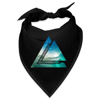 Brechende Welle geometrisches Surfer Design - Bandana - Schwarz - Vorne