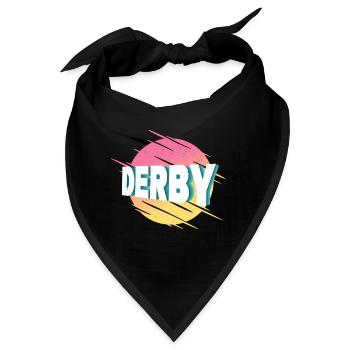 Derby England Großbritannien UK Stadt Schrift - Bandana - Schwarz - Vorne