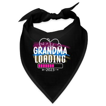 Werdende Oma, Oma loading 2023 Großmutter - Bandana - Schwarz - Vorne