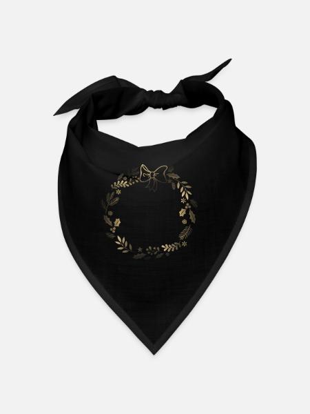 Goldener Festkranz mit Schleife - Bandana - Schwarz