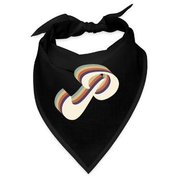 Buchstabe P - Bandana - Schwarz - Vorne
