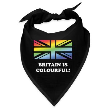 Großbritannien ist bunt! (Union Jack, Großbritannien) - Bandana - Schwarz - Vorne