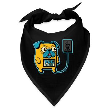 Mops den Stecker - Bandana - Schwarz - Vorne