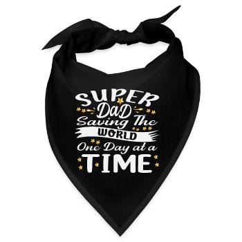Einmal am Tag rettet Superpapa die Welt - Bandana - Schwarz - Vorne