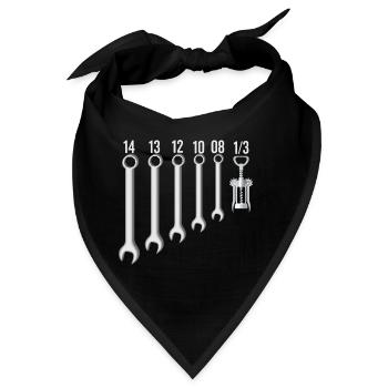 Mechanische Schraubenschlüssel und Bieröffner - Bandana - Schwarz - Vorne