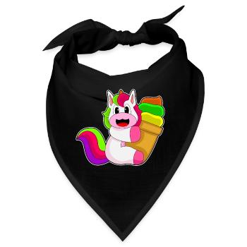 Einhorn Waffeleis - Bandana - Schwarz - Vorne
