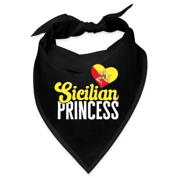 Sizilien Flagge Italien Sizilien - Bandana - Schwarz - Vorne