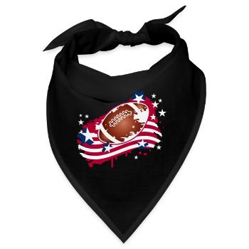 Football Graffiti Motiv mit amerikanischer Flagge - Bandana - Schwarz - Vorne